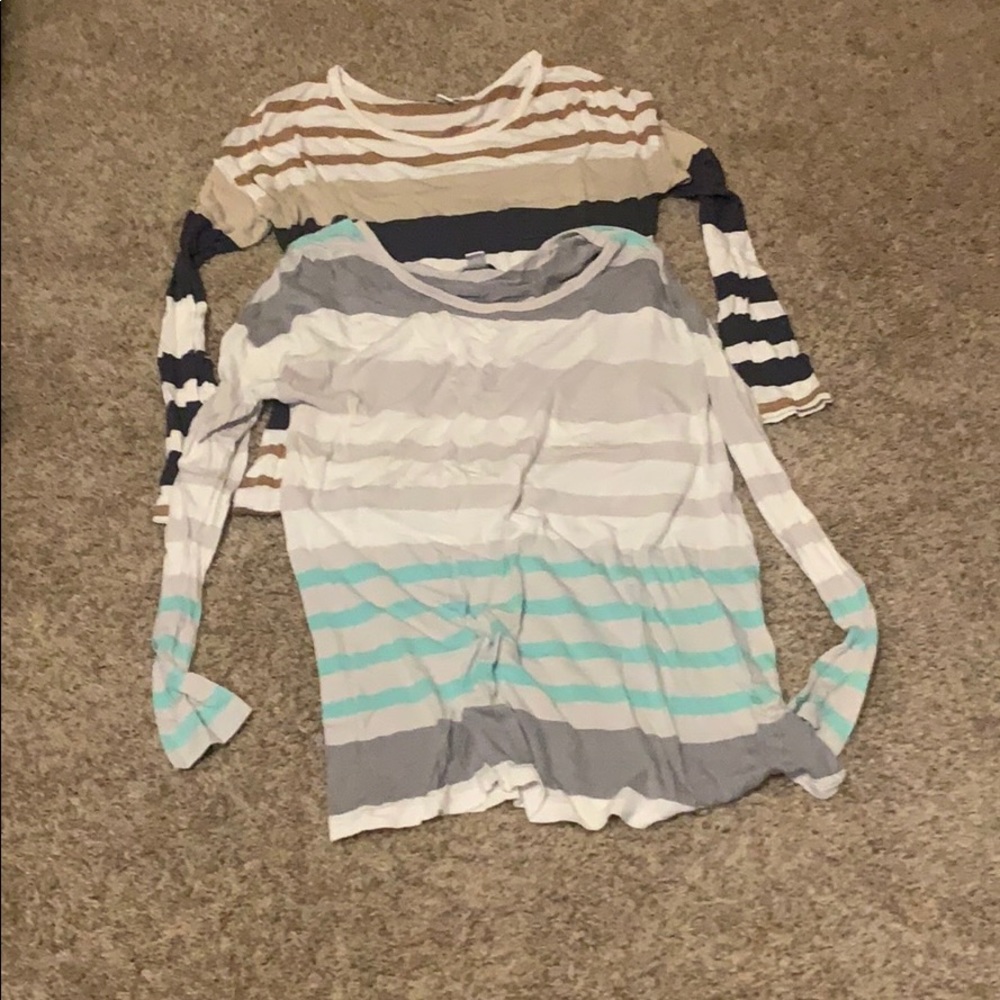 Two stripped long sleeves